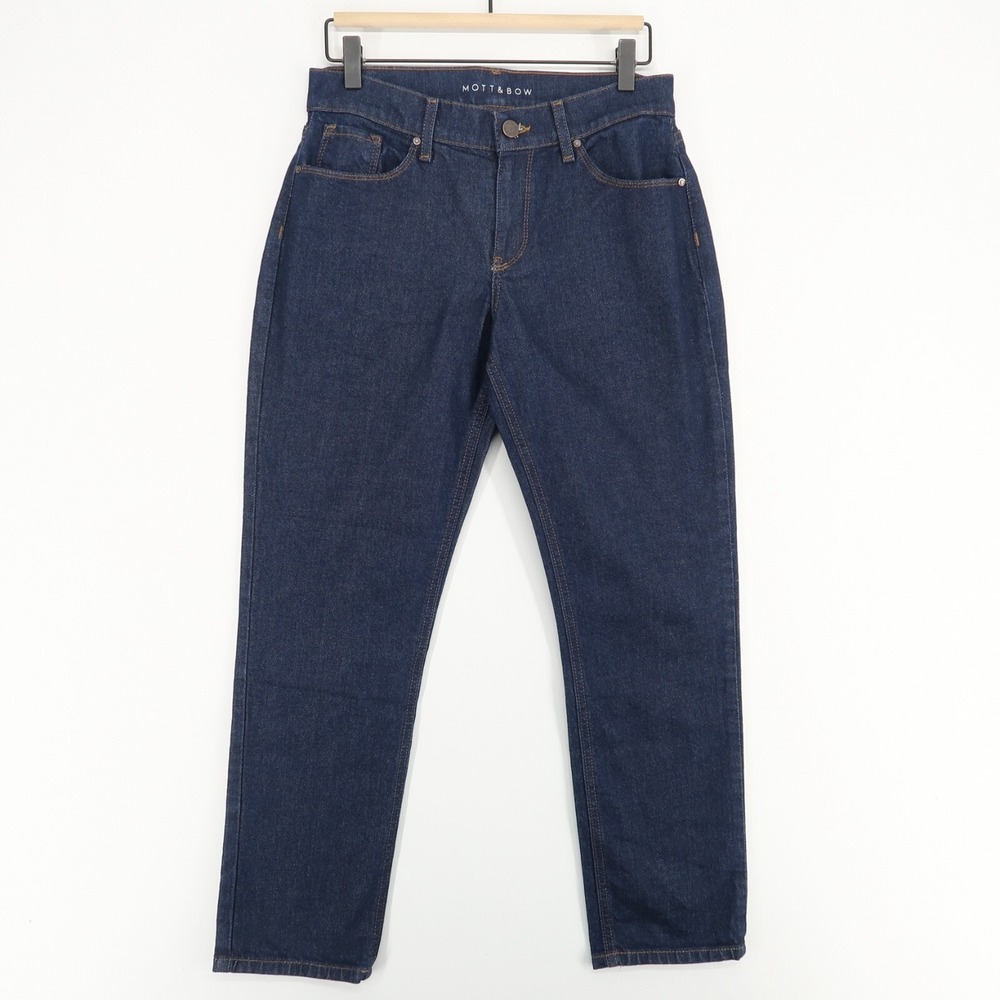 Mott and Bow‎ Boyfriend Jeans Womens 27x28 Dark Blue Ludlow Stretch Denim